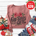 God Gives The Best Gifts Sweatshirt - Heather Mauve - 20 product image 1