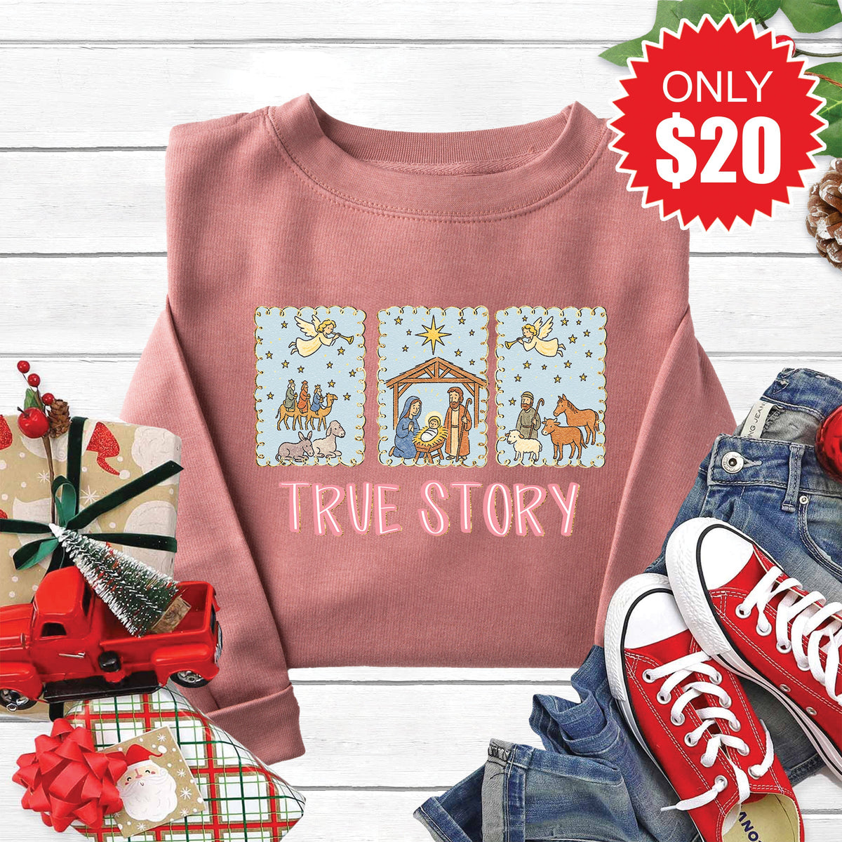 True Story Sweatshirt - Heather Mauve - 20 product image 1