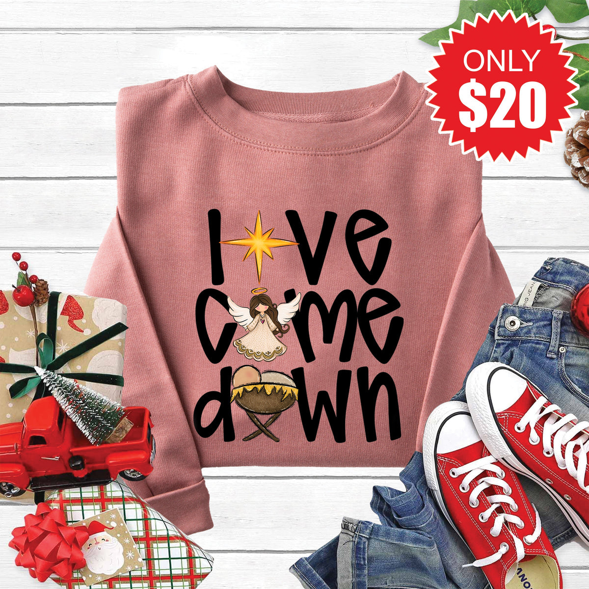 Love Came Down Sweatshirt - Heather Mauve - 20 product image 1
