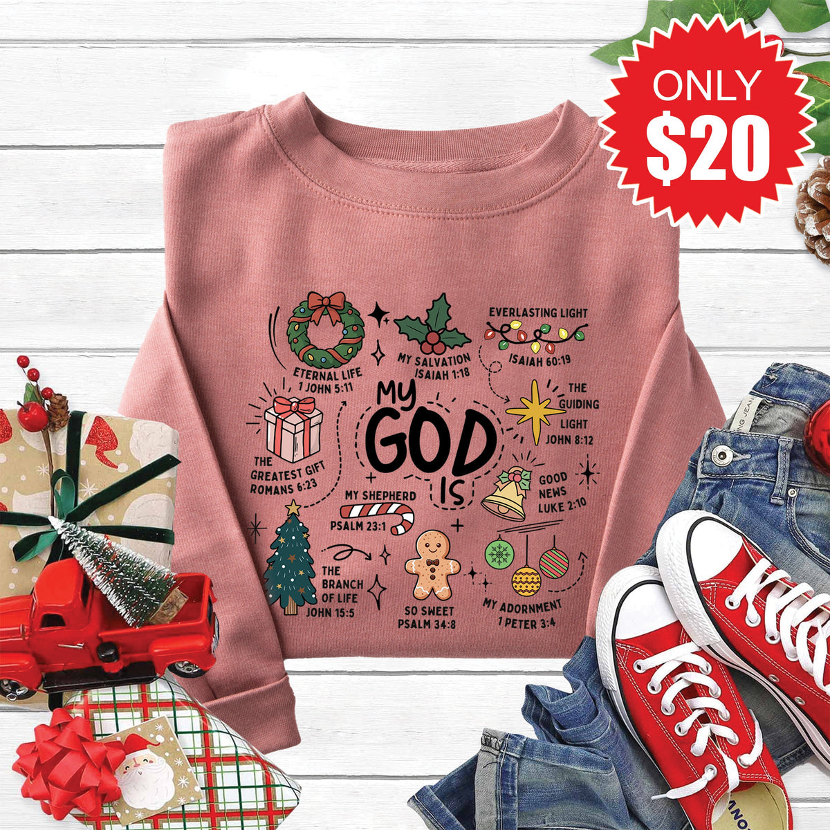 My God Is Sweatshirt - Heather Mauve - 20 product image 1