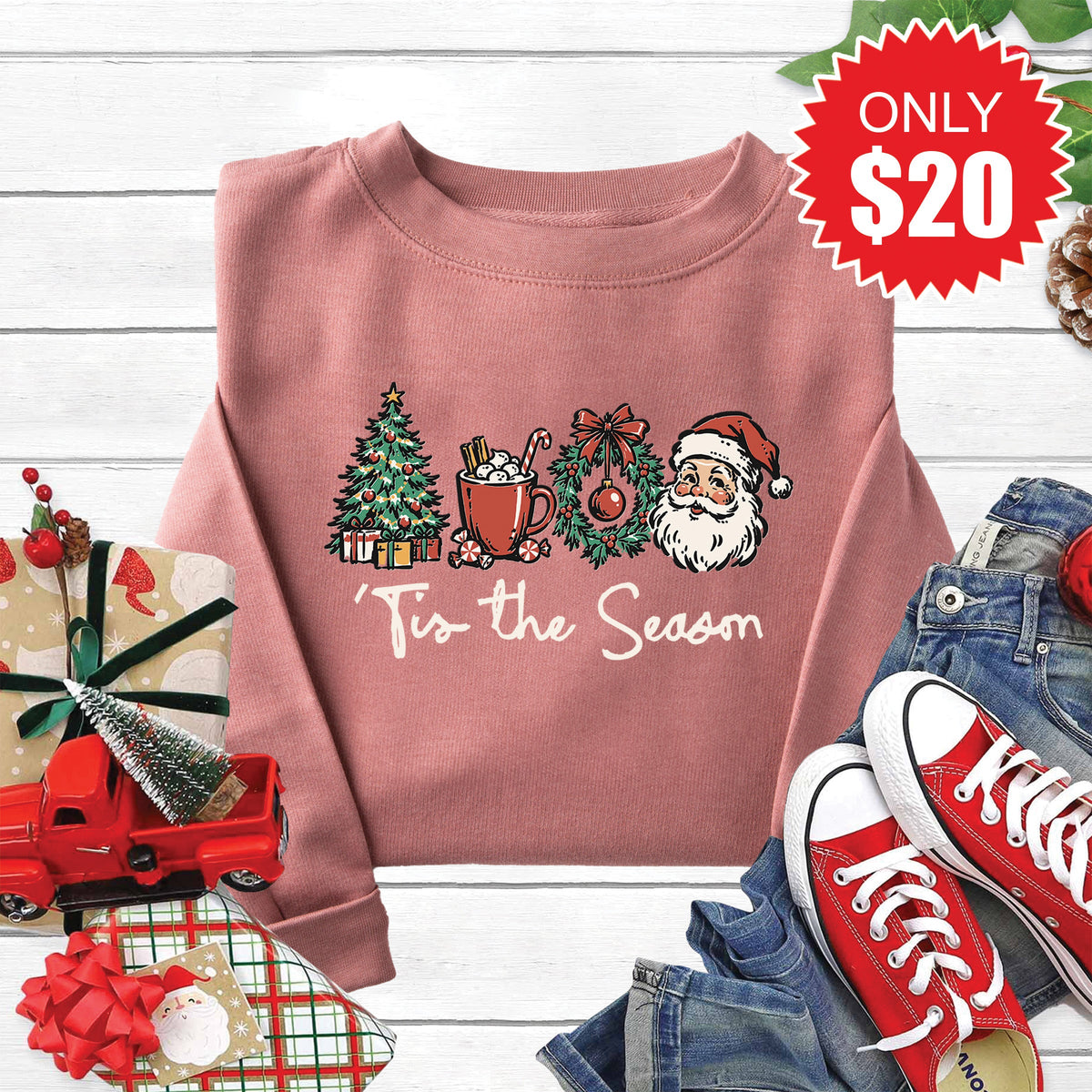Tis The Season Sweatshirt - Heather Mauve - 20 product image 1