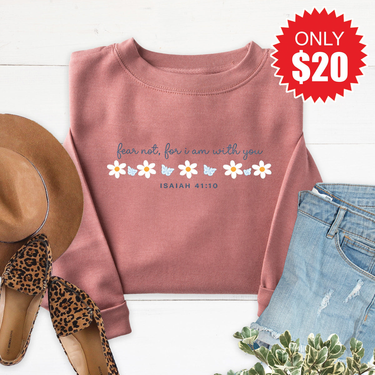 Fear Not Sweatshirt - Heather Mauve - 20 product image 1