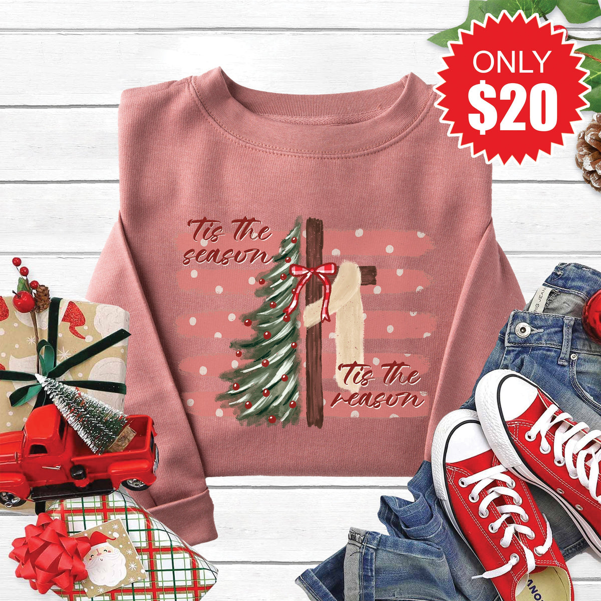 ‘Tis The Season & Reason Sweatshirt - Heather Mauve - 20 product image 1
