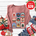 Christmas Stamps Sweatshirt - Heather Mauve - 20 product image 1