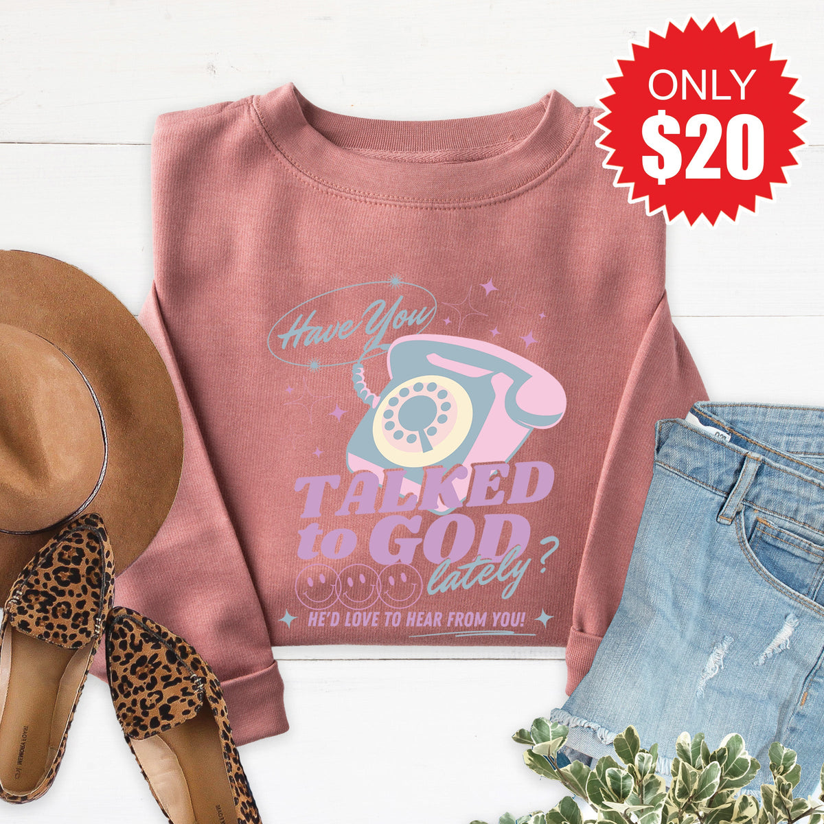 Talked To God Sweatshirt - Heather Mauve - 20 product image 1