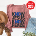 Know Jesus Sweatshirt - Heather Mauve - 20 product image 1