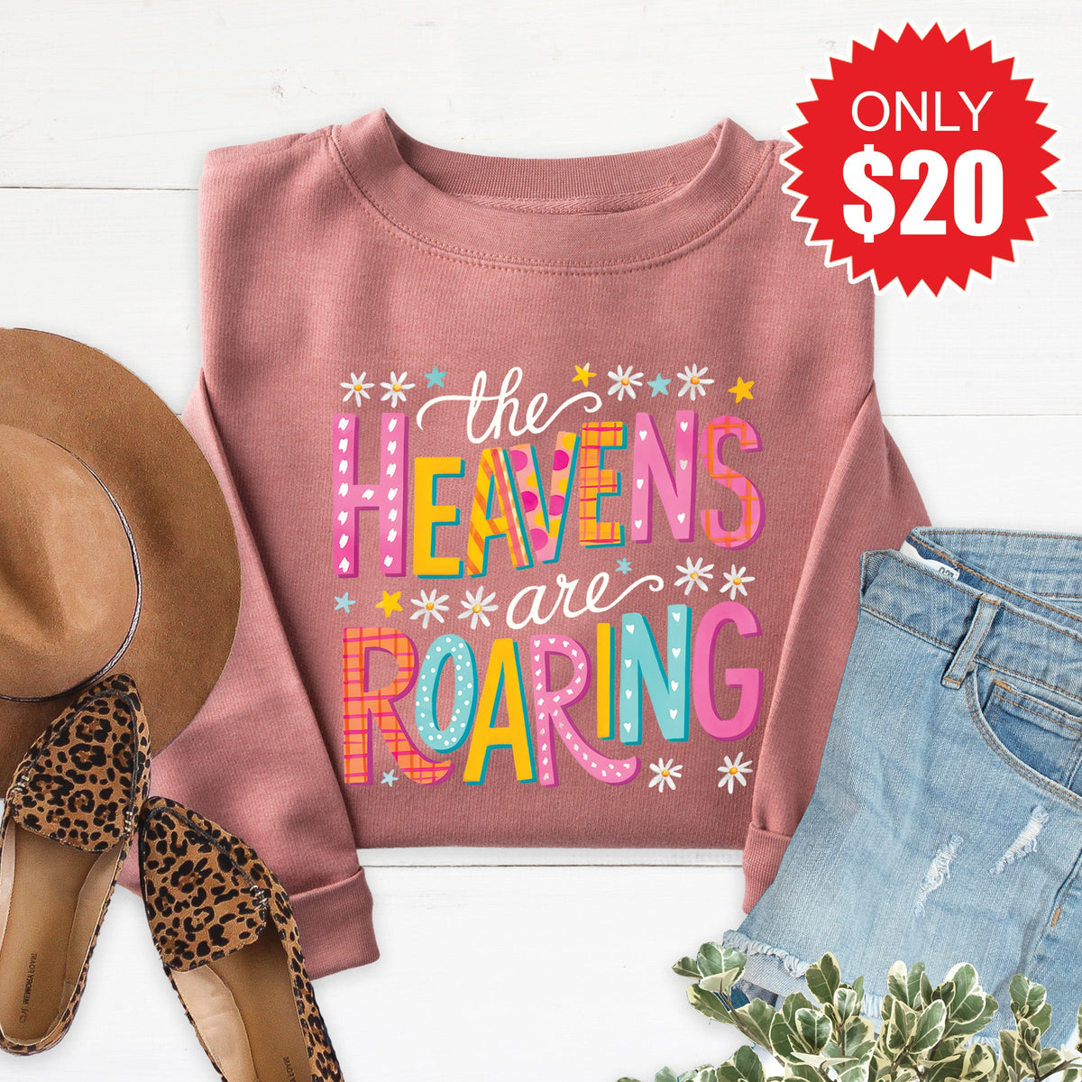 The Heavens Are Roaring Sweatshirt - Heather Mauve - 20 product image 1