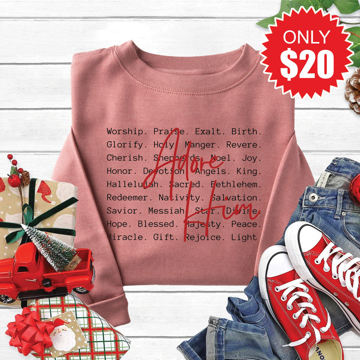 Adore Him Sweatshirt - Heather Mauve - 20 product image 1
