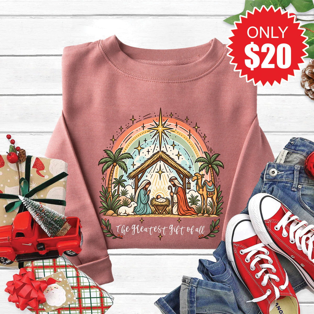 The Greatest Gift Sweatshirt - Heather Mauve - 20 product image 1