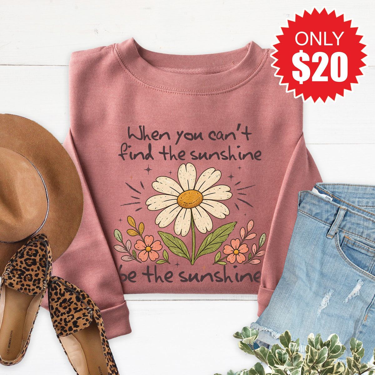 Be The Sunshine Sweatshirt - Heather Mauve - 20 product image 1
