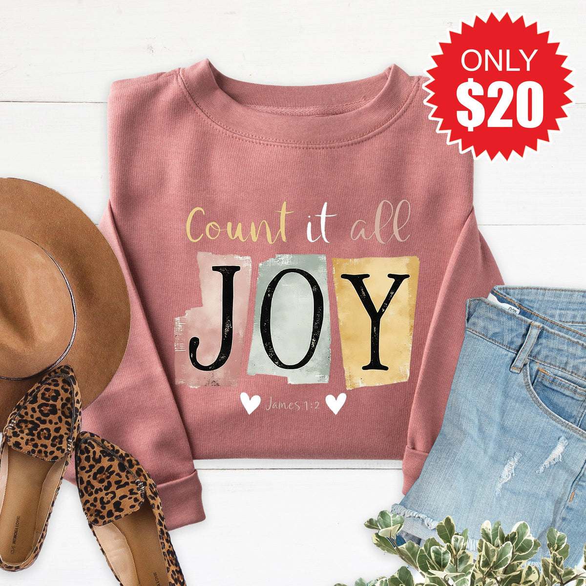 Count It All Joy Sweatshirt - Heather Mauve - 20 product image 1
