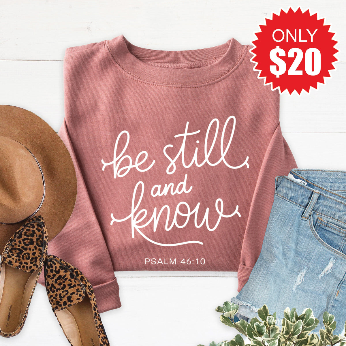 Be Still And Know Sweatshirt - Heather Mauve - 20 product image 1