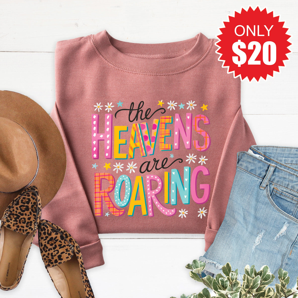 The Heavens Are Roaring Sweatshirt - Heather Mauve - 20 product image 1