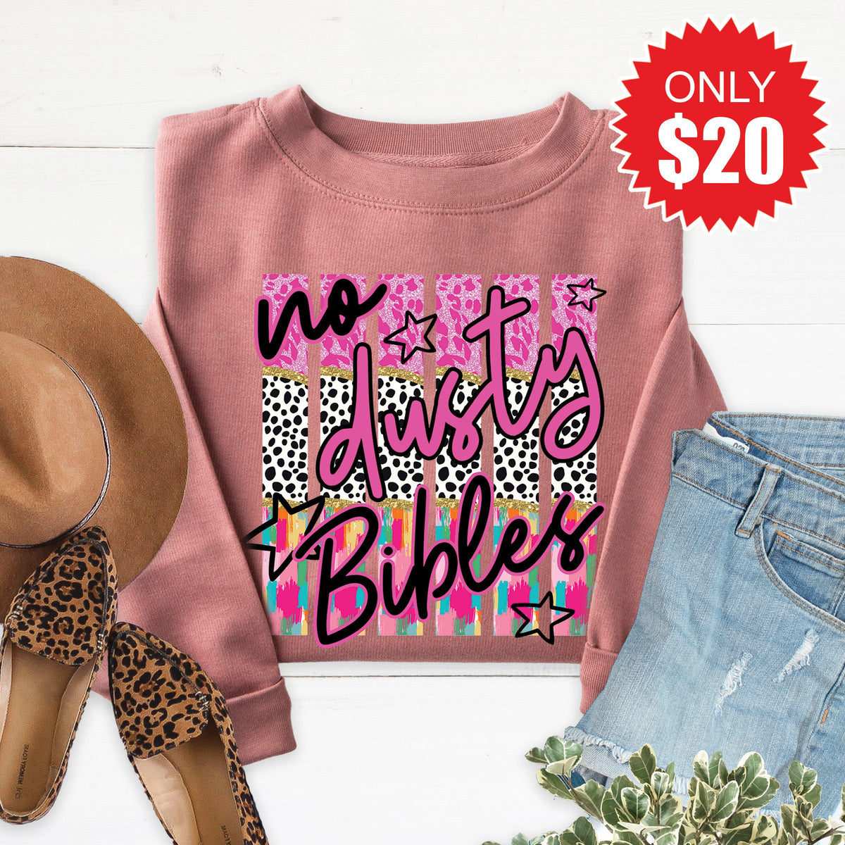 No Dusty Bibles Sweatshirt - Heather Mauve - 20 product image 1