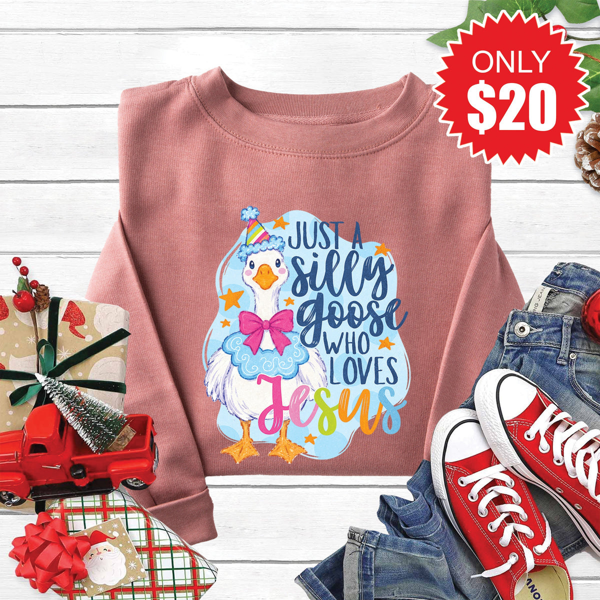 Silly Goose Sweatshirt - Heather Mauve - 20 product image 1
