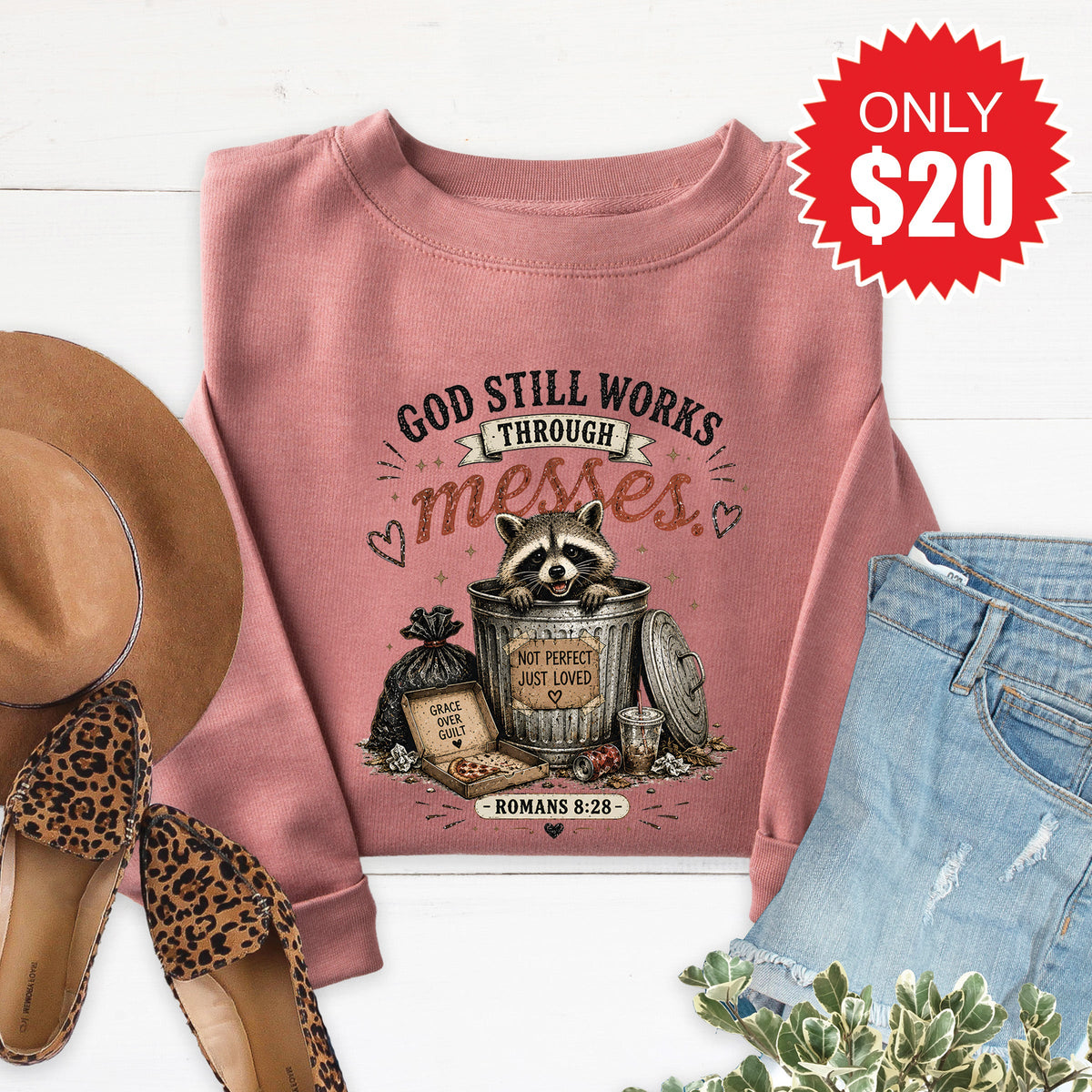 God Still Works Sweatshirt - Heather Mauve - 20 product image 1