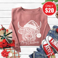 Highland Cow Sweatshirt - Heather Mauve - 20 product image 1