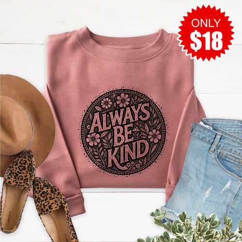 Always Be Kind Sweatshirt - Heather Mauve - 18 product image 1