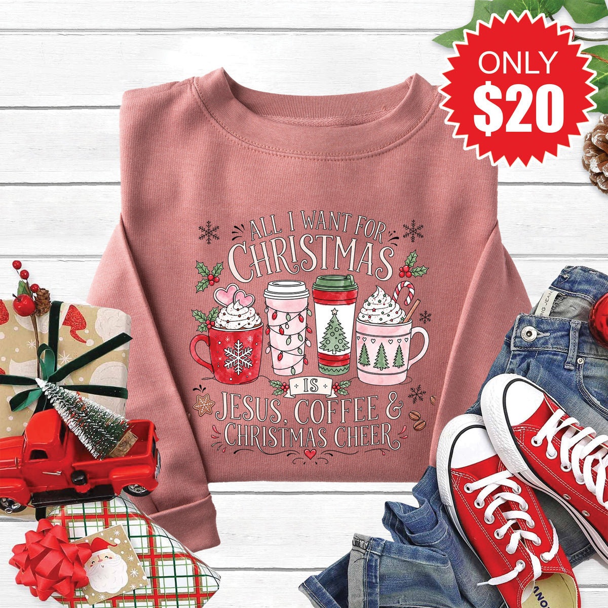 All I Want for Christmas Sweatshirt - Heather Mauve - 20 product image 1
