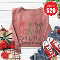 Merry Christmas Sweatshirt - Heather Mauve - 20 product image 1