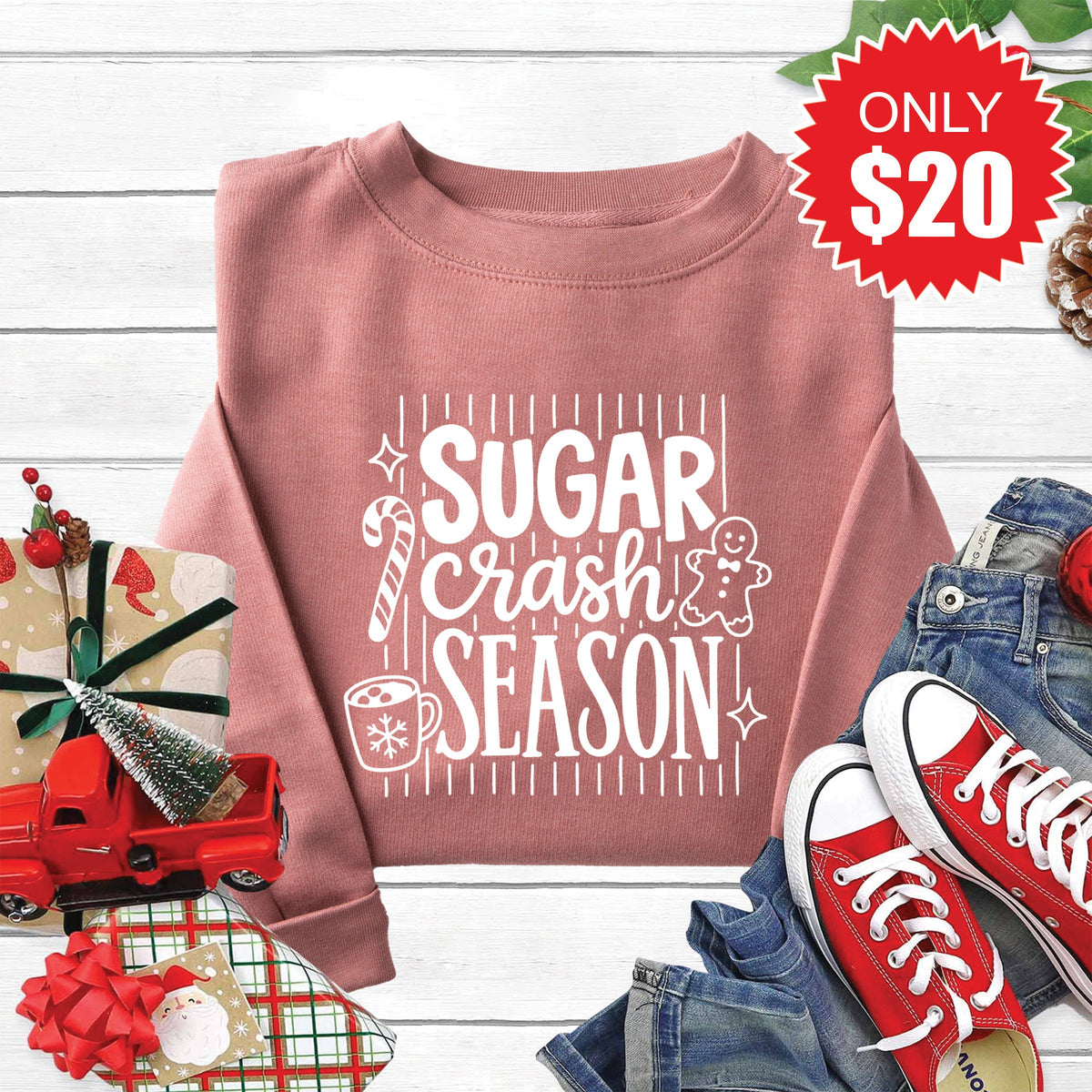 Sugar Crash Sweatshirt - Heather Mauve - 20 product image 1