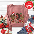 Christmas Chickens Sweatshirt - Heather Mauve - 20 product image 1