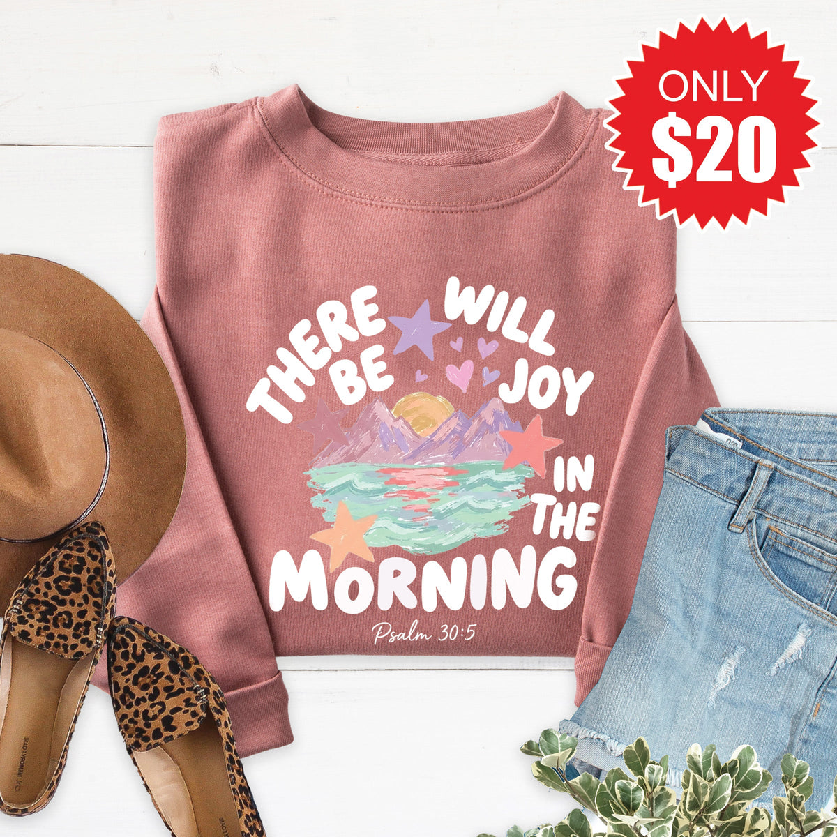 There Will Be Joy Sweatshirt - Heather Mauve - 20 product image 1
