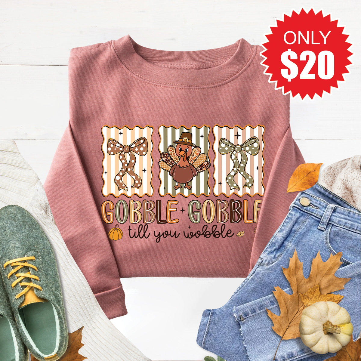 Gobble Sweatshirt - Heather Mauve - 20 product image 1