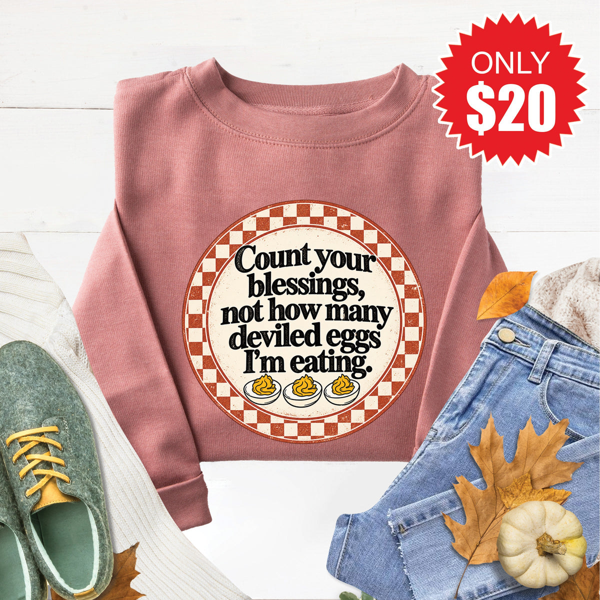 Count Your Blessings Sweatshirt - Heather Mauve - 20 product image 1