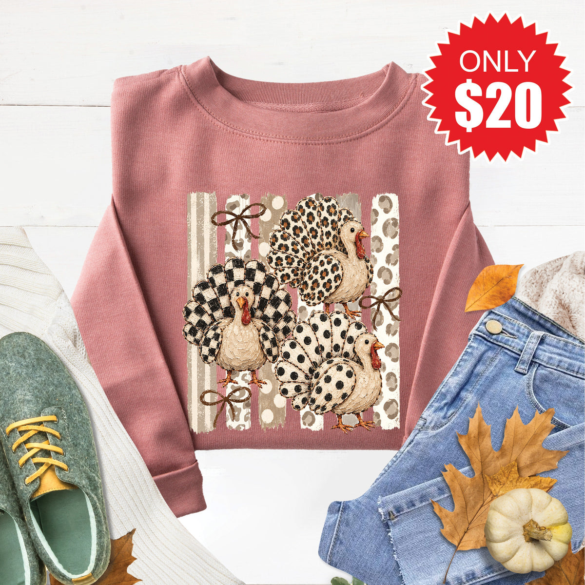 Turkey Sweatshirt - Heather Mauve - 20 product image 1