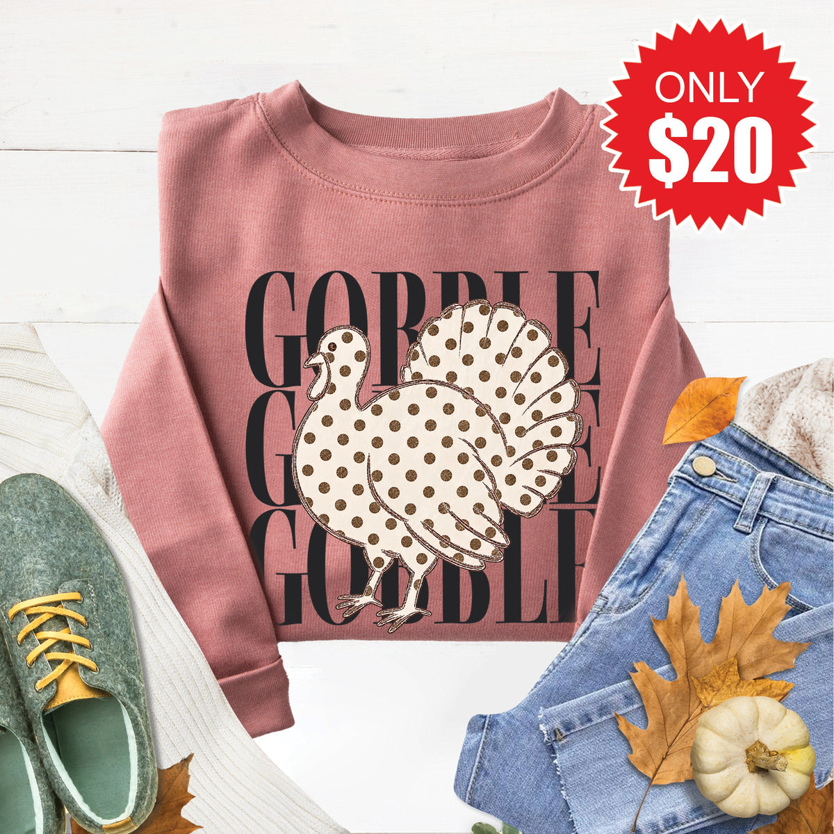 Gobble Sweatshirt - Heather Mauve - 20 product image 1