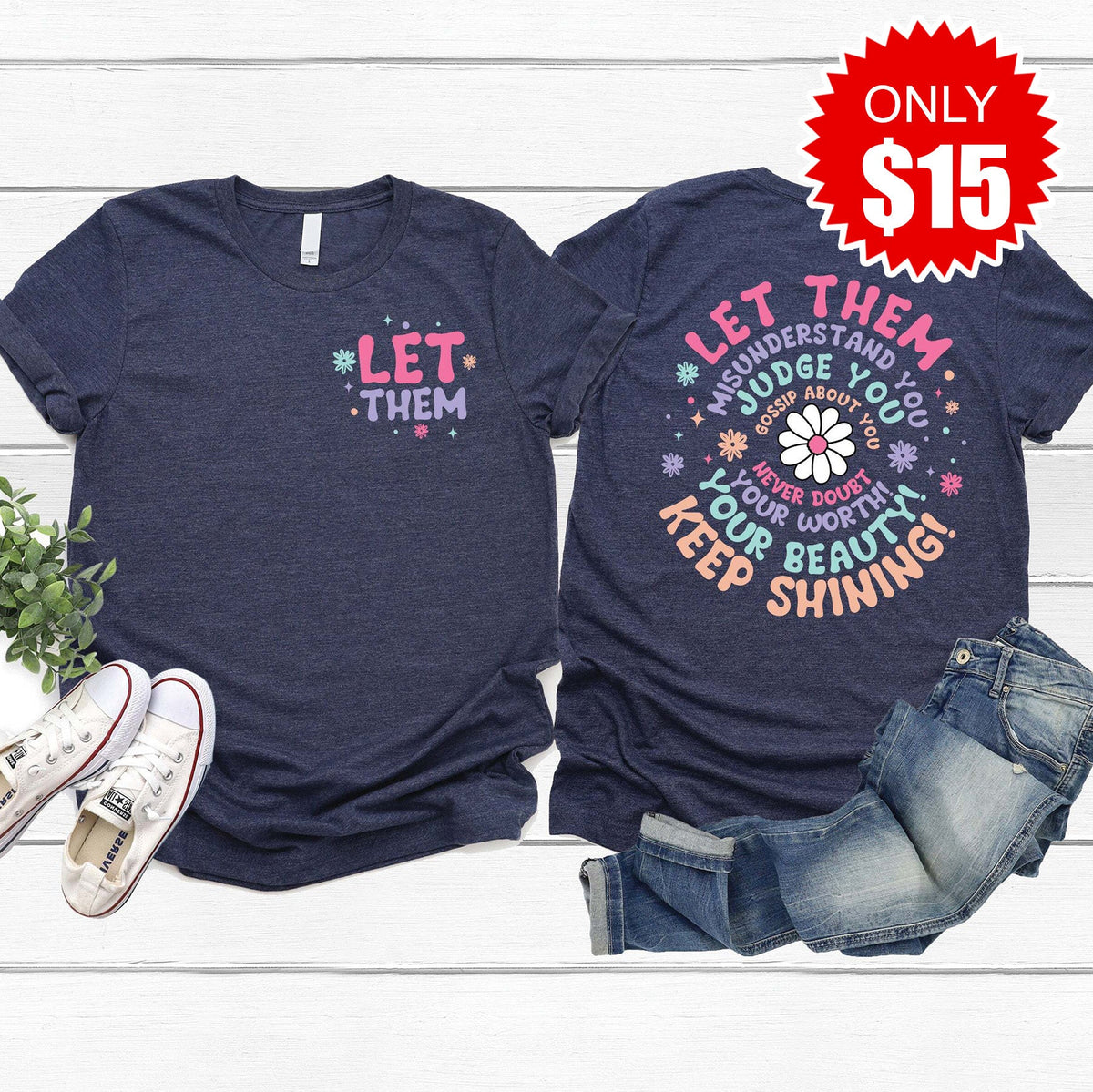 Let Them Tee - Heather Navy - 15 product image 1