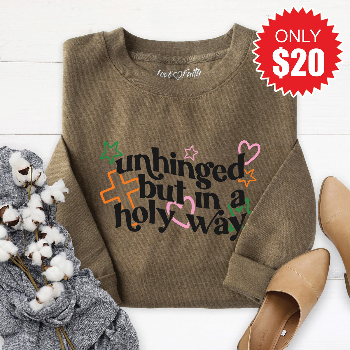Unhinged Sweatshirt - Heather Olive - 20 product image 1