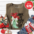 Walk By Faith Sweatshirt - Heather Olive - 20 product image 1