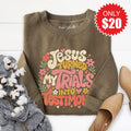 Trials Into Testimony Sweatshirt - Heather Olive - 20 product image 1