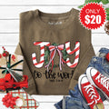 Joy To The World Sweatshirt - Heather Olive - 20 product image 1