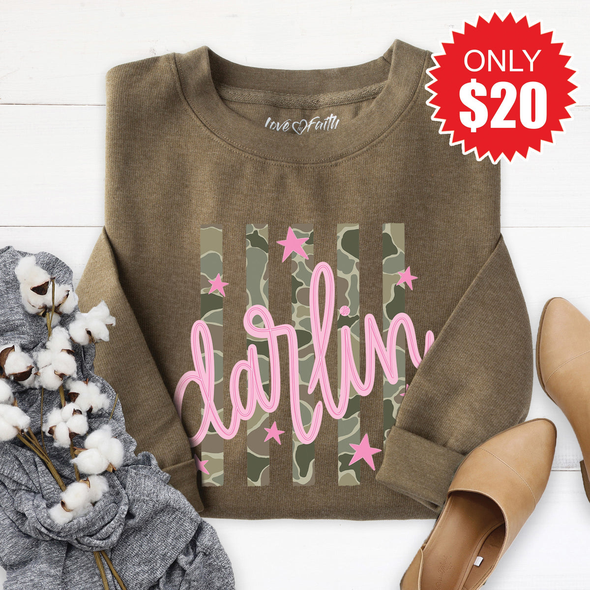 Darlin Sweatshirt - Heather Olive - 20 product image 1