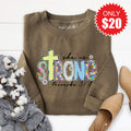 She Is Strong Sweatshirt - Heather Olive - 20 product image 1