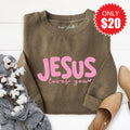 Jesus Loves You Sweatshirt - Heather Olive - 20 product image 1