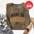 Made to Worship Sweatshirt - Heather Olive - 20 product image 1