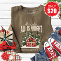 All is Calm Barn Sweatshirt - Heather Olive - 20 product image 1