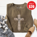 Cross Checkered Sweatshirt - Heather Olive - 20 product image 1