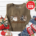 Howdy Christmas Sweatshirt - Heather Olive - 20 product image 1