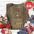 Let Us Adore Him Sweatshirt - Heather Olive - 20 product image 1