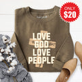 Love God Sweatshirt - Heather Olive - 20 product image 1