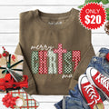 Merry Christmas Sweatshirt - Heather Olive - 20 product image 1
