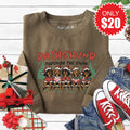 Dachshund Through The Snow Sweatshirt - Heather Olive - 20 product image 1