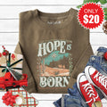 Hope Is Born Sweatshirt - Heather Olive - 20 product image 1