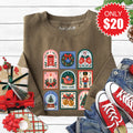 Christmas Stamps Sweatshirt - Heather Olive - 20 product image 1