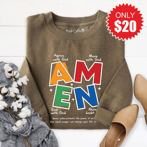Amen Sweatshirt - Heather Olive - 20 product image 1